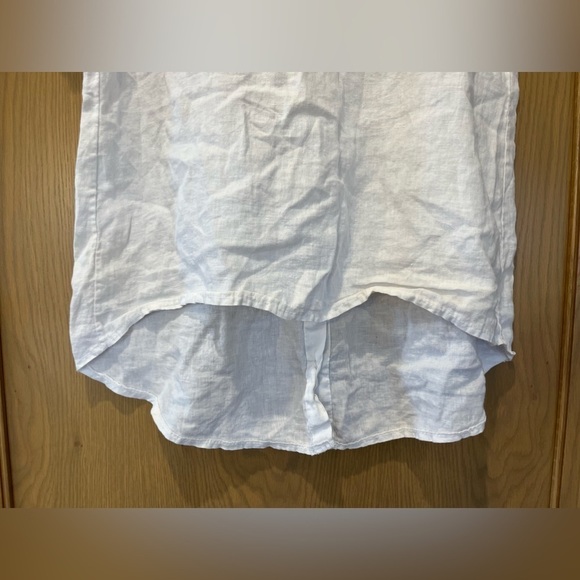Terzo Millennio White 100% Linen Back Button Top Made in Italy - Picture 7 of 10